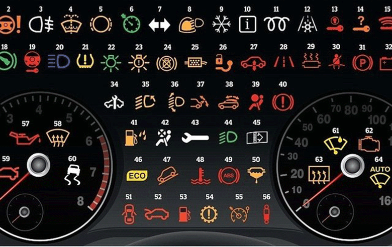 Cách hiểu và nhớ ý nghĩa của 64 đèn báo trên táp lô xe ô tô