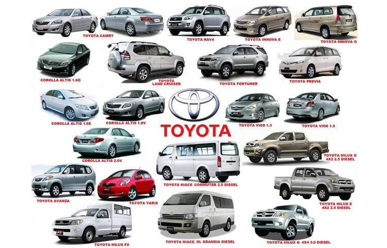 Tổng hợp các dòng xe Toyota phổ biến tại thị trường Việt Nam